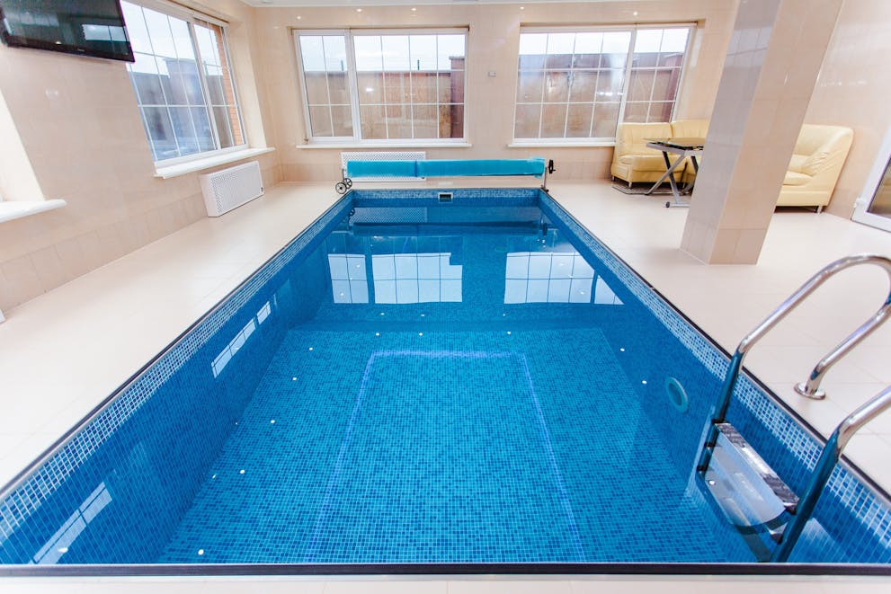 indoor swimming pool construction Dubai villa