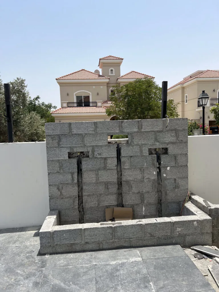 Swimming Pool & Landscaping Company in Dubai Pool tiling and waterproofing underway in Dubai — Poolsco Landscaping project