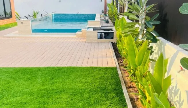 Swimming Pool & Landscaping Company in Dubai Villa landscaping and garden design in Jebel Ali Dubai — Poolsco Landscaping