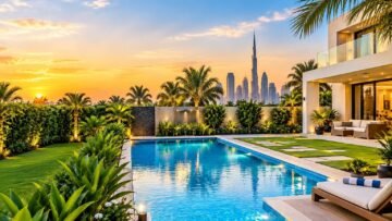 Swimming Pool & Landscaping Company in Dubai Integrated pool and landscaping project completed by one contractor, Dubai villa